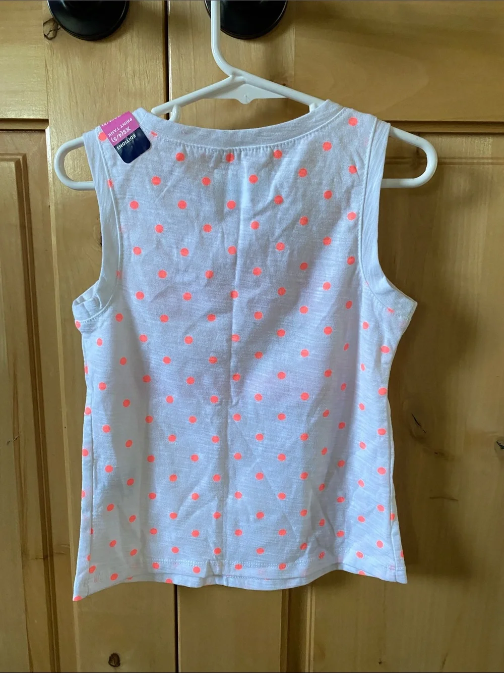 Girls' Tank Top with Neon Orange Polka Dots - Adjustable Waist Jean Shorts New!